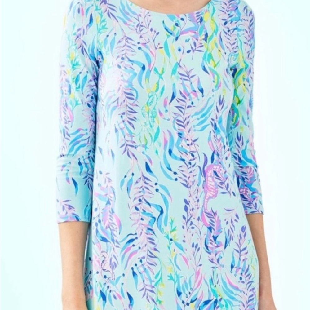 NWT Lilly Pulitzer Ophelia 3/4 SLEEVE SWING DRESS. BLUE OASIS.. SIZE …